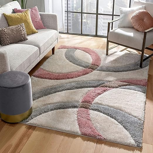 Blush Arc Shaggy Rug