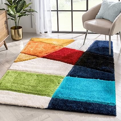 Spectrum Block Shaggy Rug