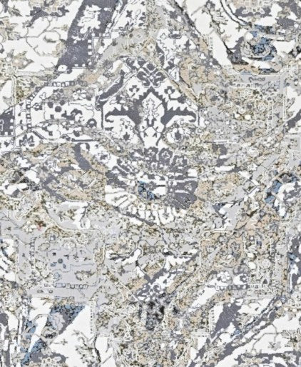 Almond Botanical Leaf Modern Area Rug pattern detail