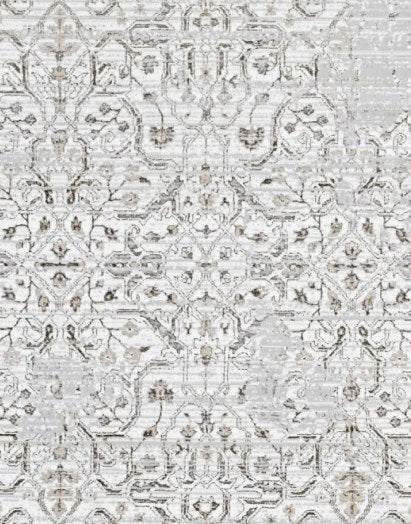 Almond Faded Medallion Modern Area Rug pattern detail