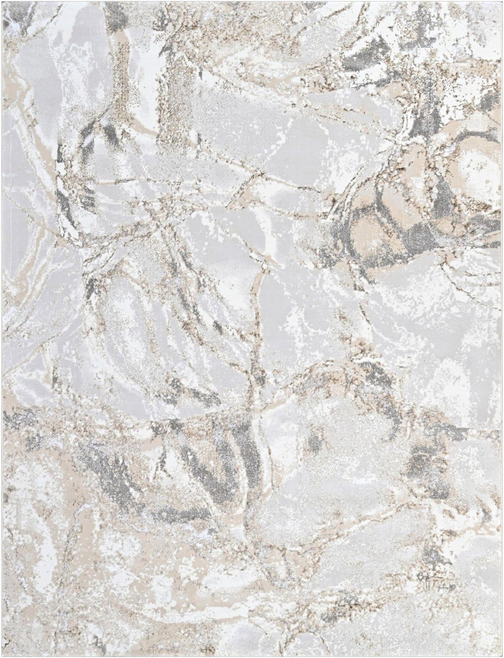 Almond Marble Cloud Modern Area Rug, flat view