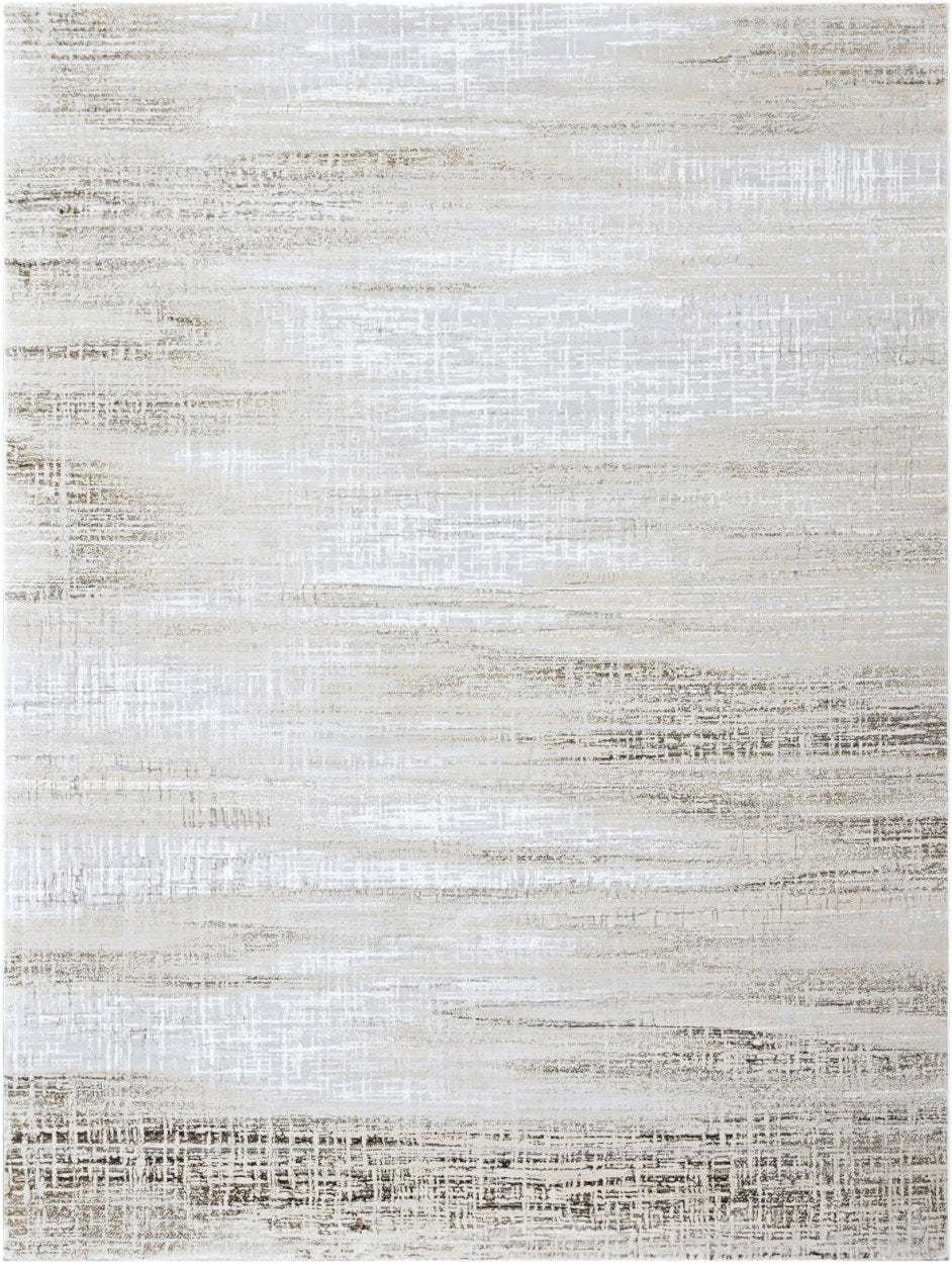 Almond Sand Stripe Modern Area Rug, flat view