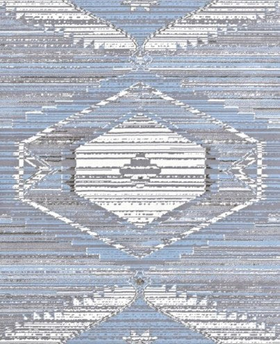 Iron Diamond Border Modern Area Rug pattern detail