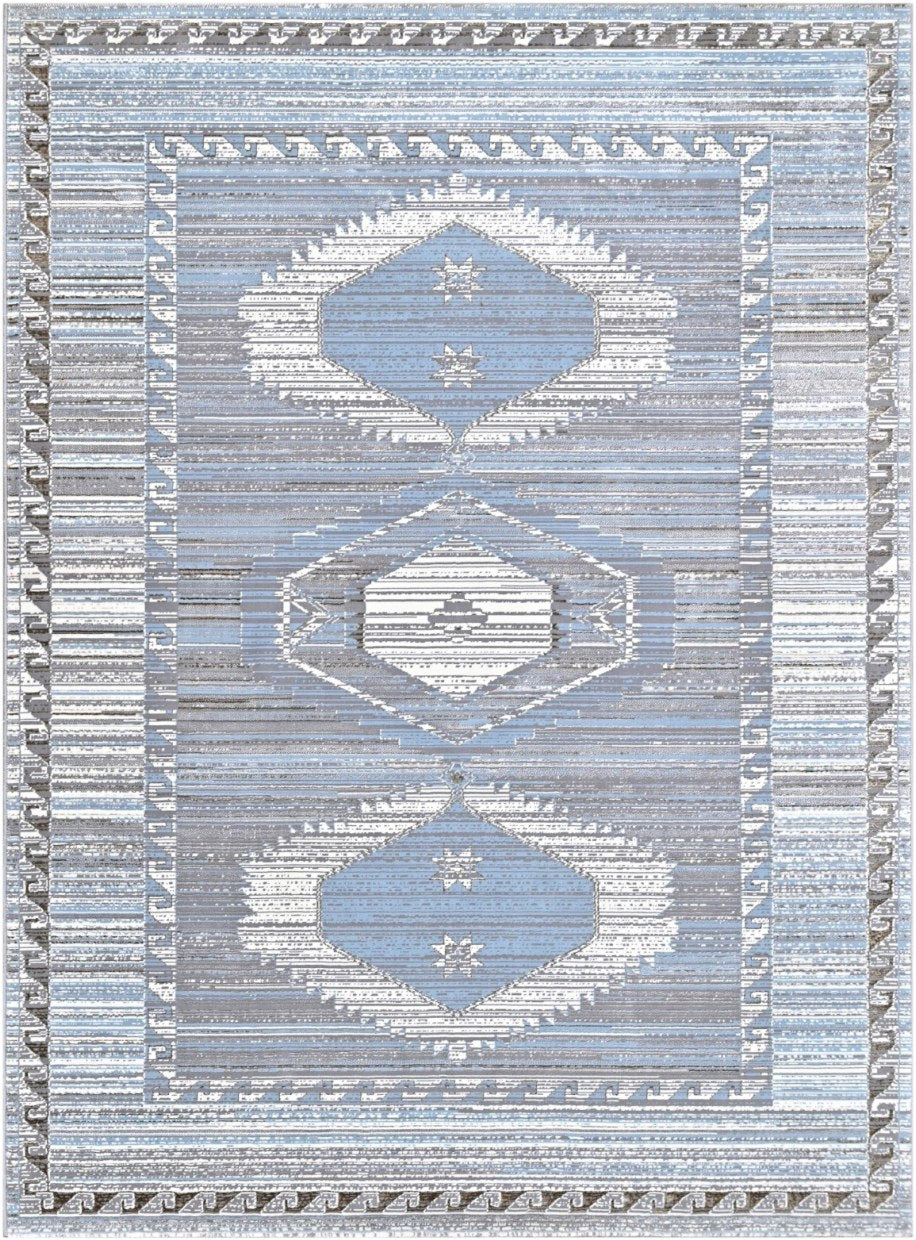 Iron Diamond Border Modern Area Rug, flat view