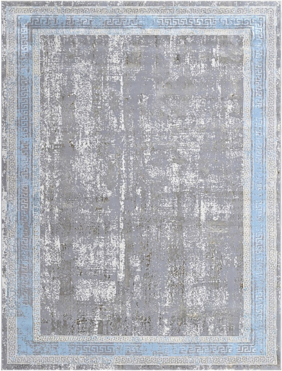 Iron Greek Key Modern Area Rug, flat view