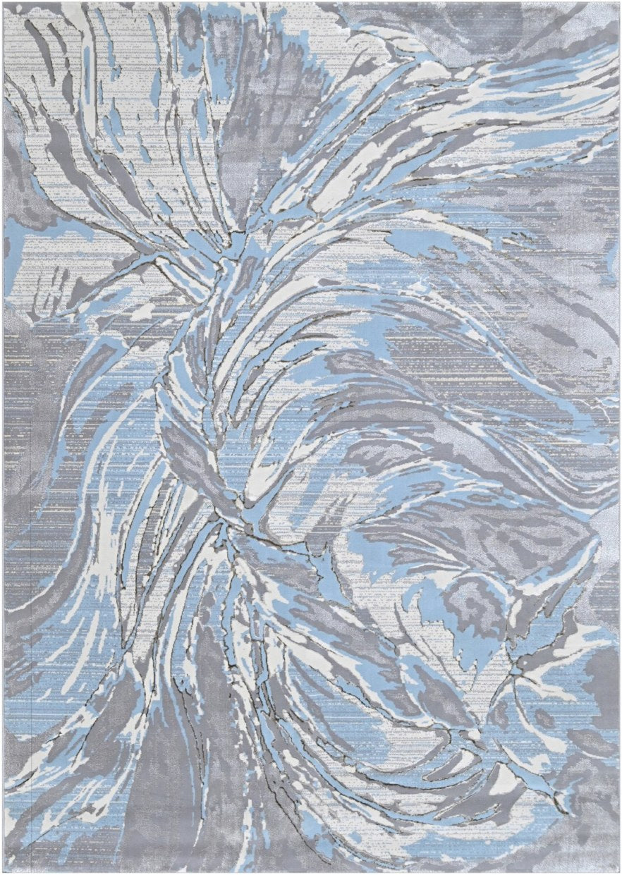 Iron Leaf Splash Modern Area Rug, flat view