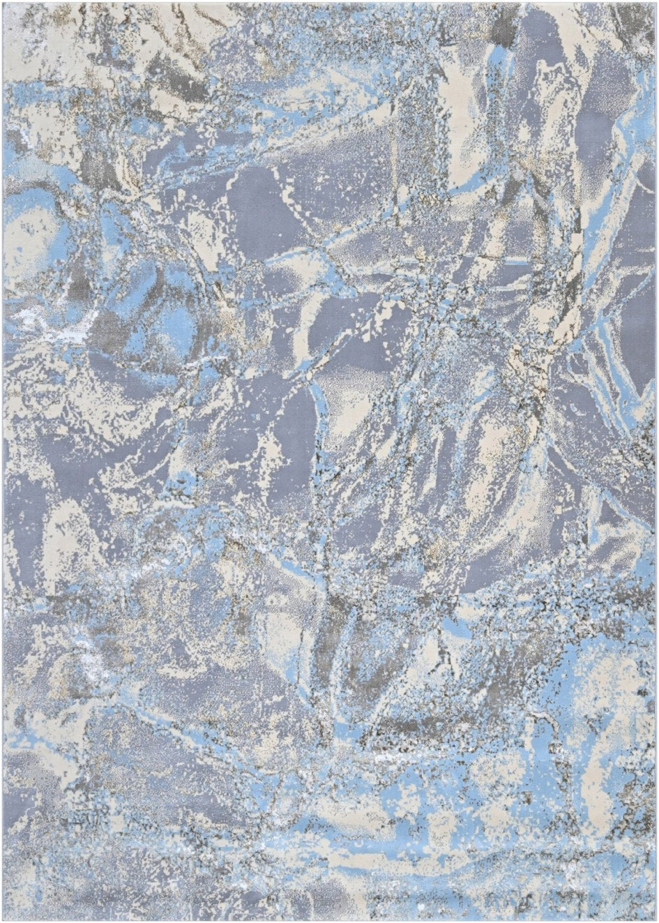 Iron Marble Cloud Modern Area Rug, flat view