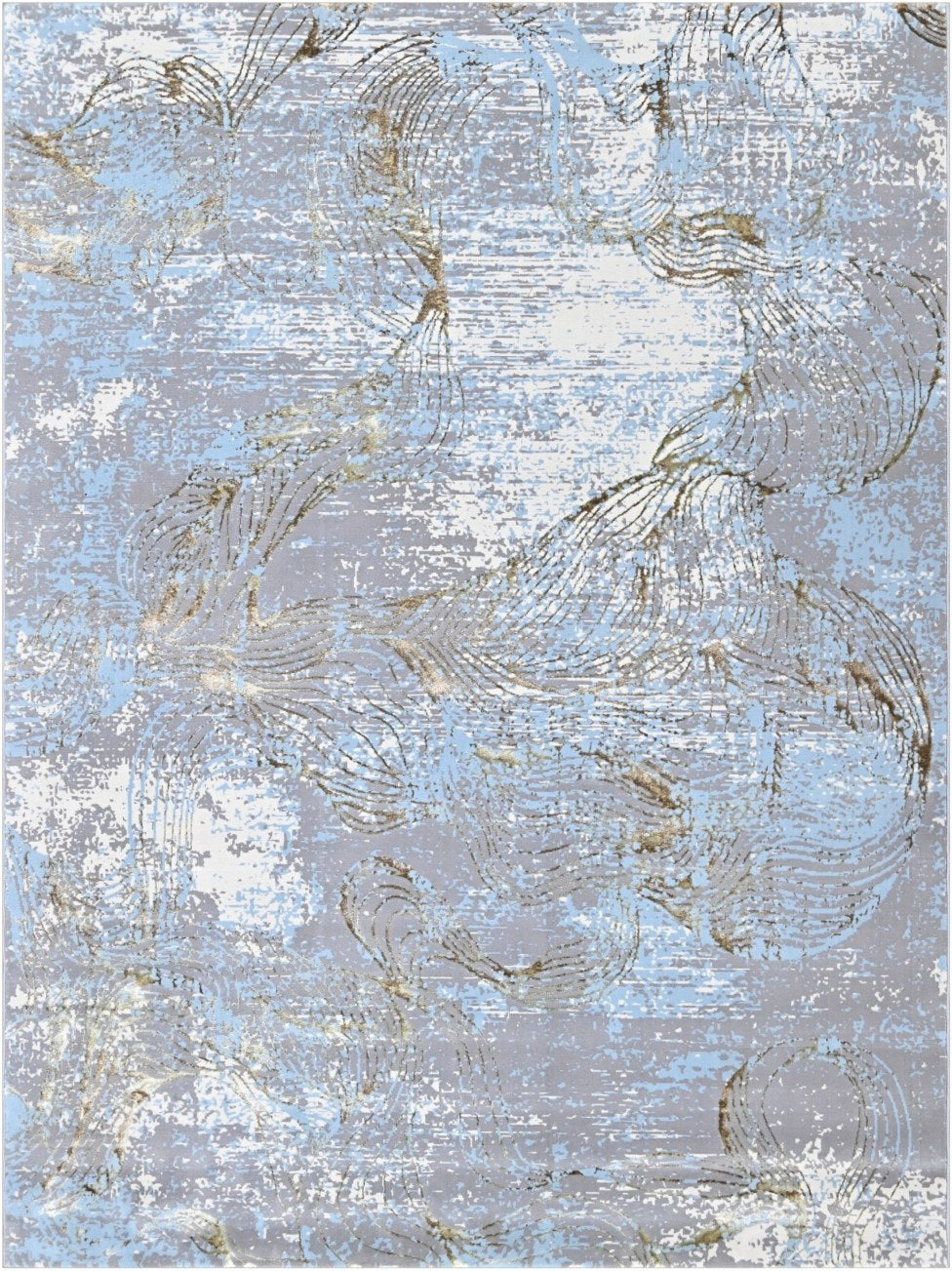 Iron Marble Swirl Modern Area Rug, flat view