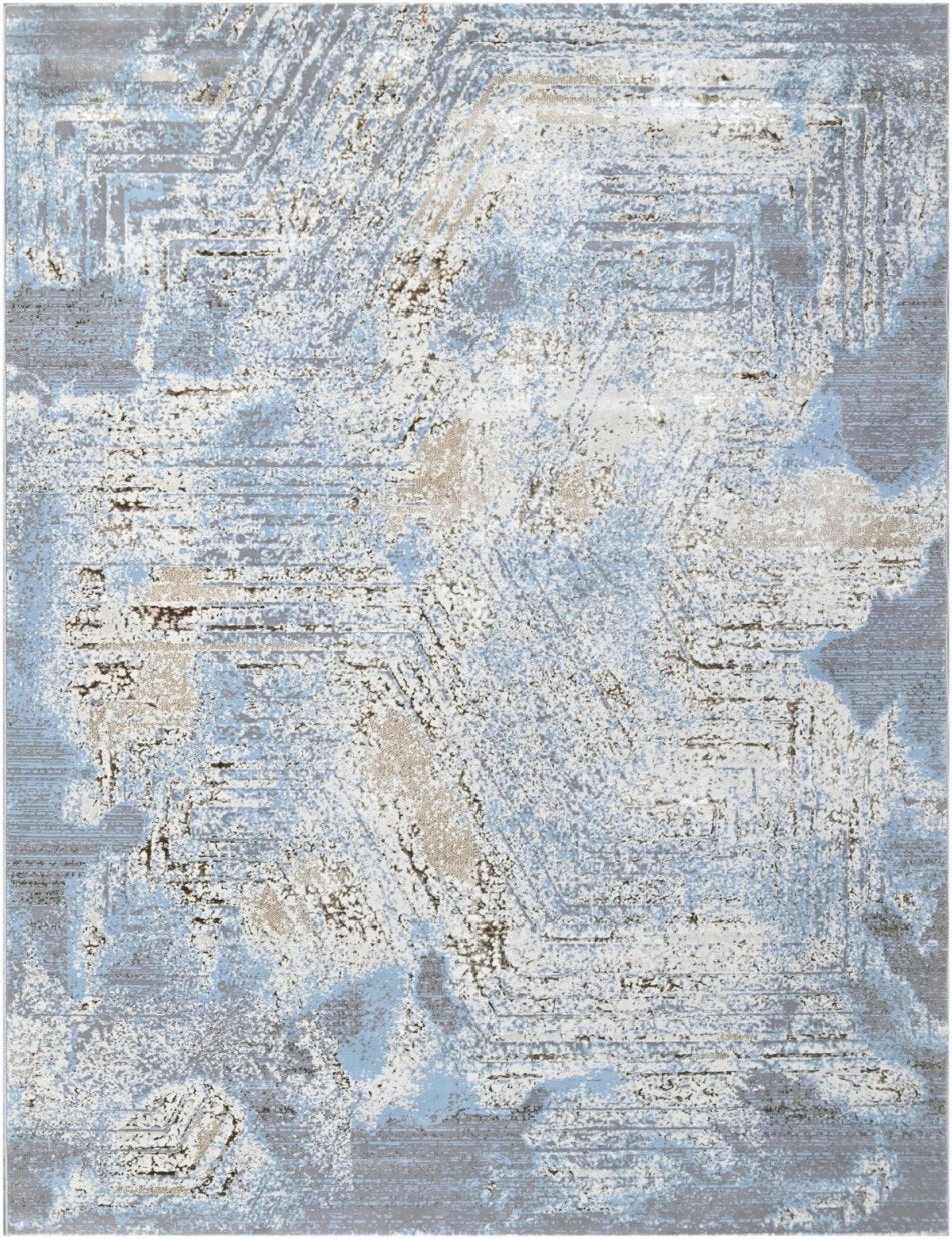 Iron Pale Wash Modern Area Rug, flat view