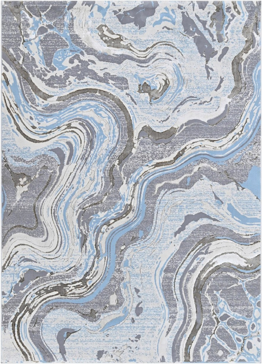 Iron Soft Marble Modern Area Rug, flat view