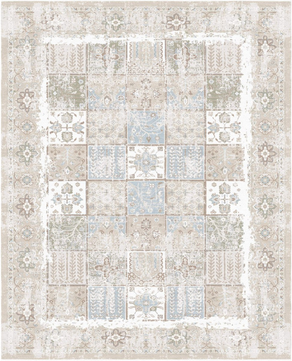 Multi Vintage Medallion Modern Area Rug, flat view