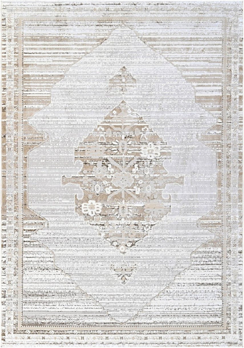 Pearl Center Medallion Modern Area Rug, flat view