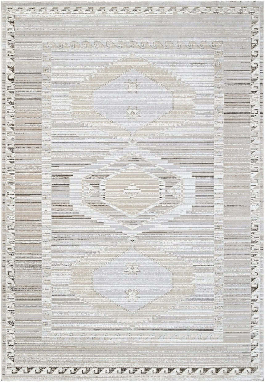 Pearl Diamond Border Modern Area Rug, flat view