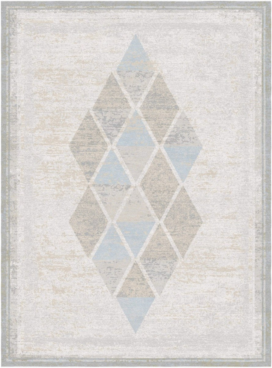 Pearl Diamond Grid Modern Area Rug, flat view