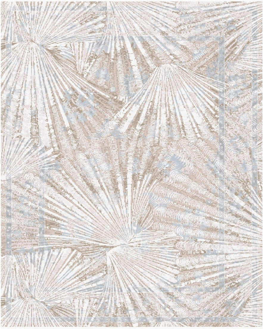 Pearl Palm Leaf Modern Area Rug, flat view