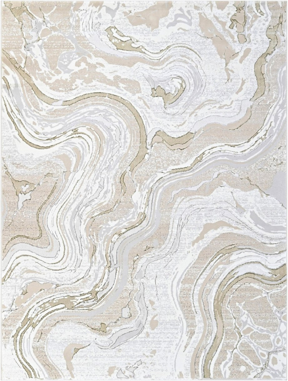 Pearl Soft Marble Modern Area Rug, flat view