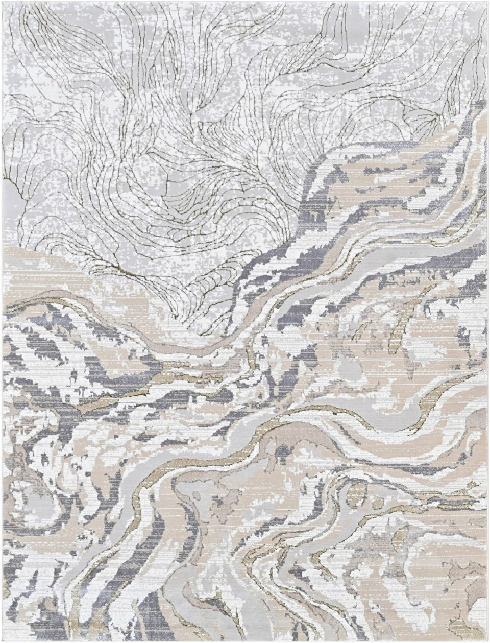 Pearl Stone Streak Modern Area Rug, flat view