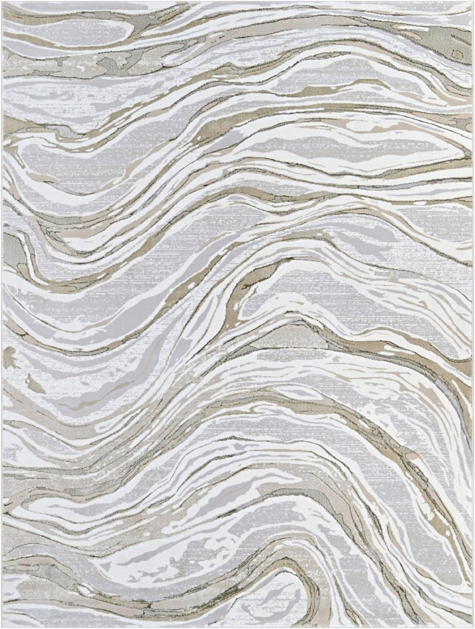 Pearl Water Marble Modern Area Rug, flat view