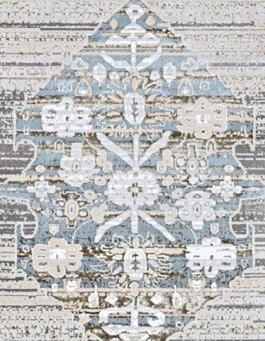 Platinum Center Medallion Modern Area Rug pattern detail