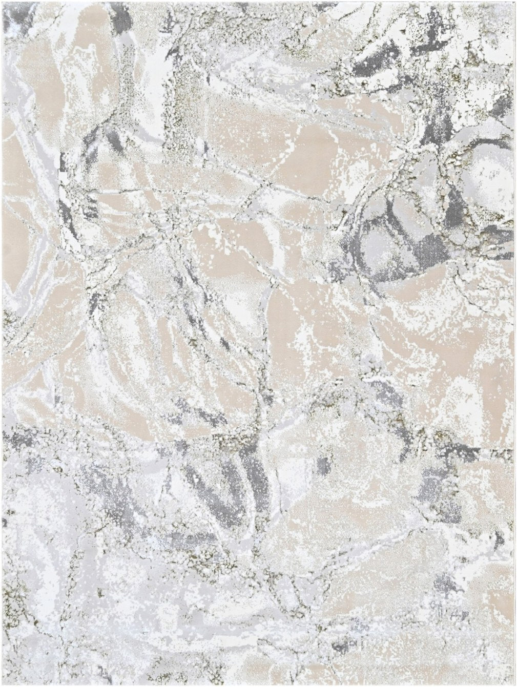 Platinum Marble Cloud Modern Area Rug, flat view