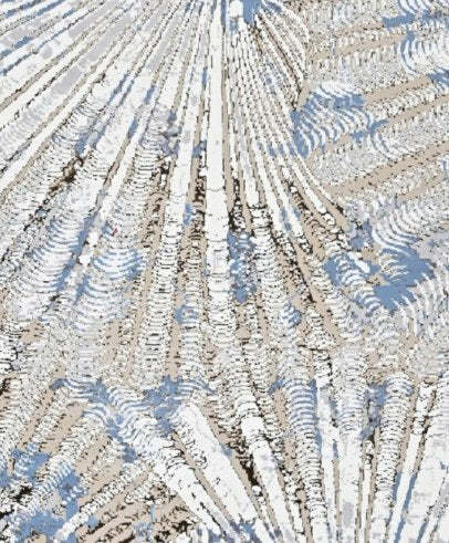Platinum Palm Leaf Modern Area Rug pattern detail
