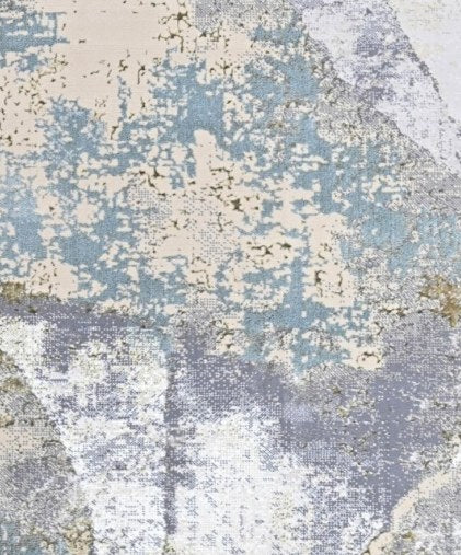 Platinum Stone Block Modern Area Rug pattern detail