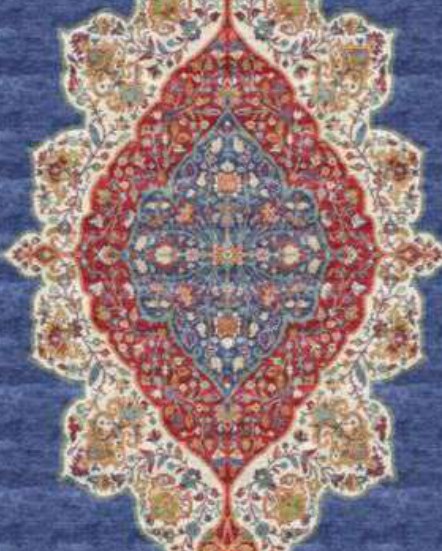 Navy Pointed Medallion Heritage Rug pattern detail