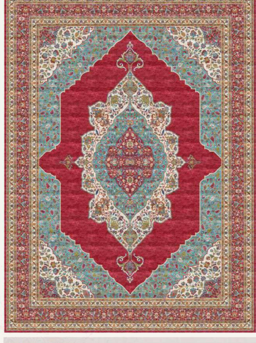 Red Pointed Medallion Heritage Rug, flat view