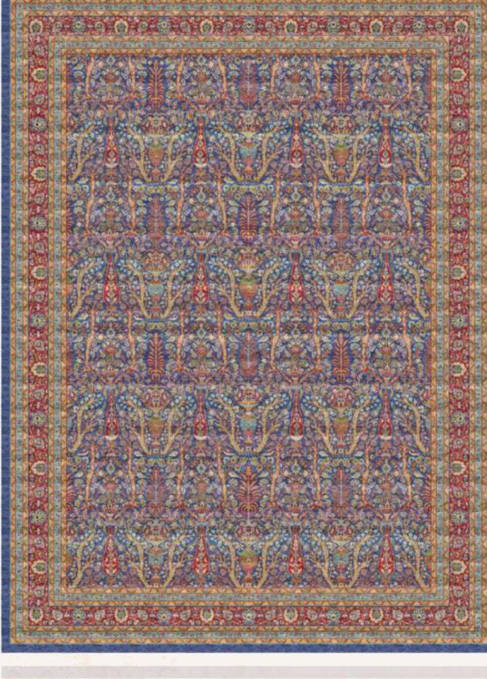 Blue Garden Heritage Rug, flat view