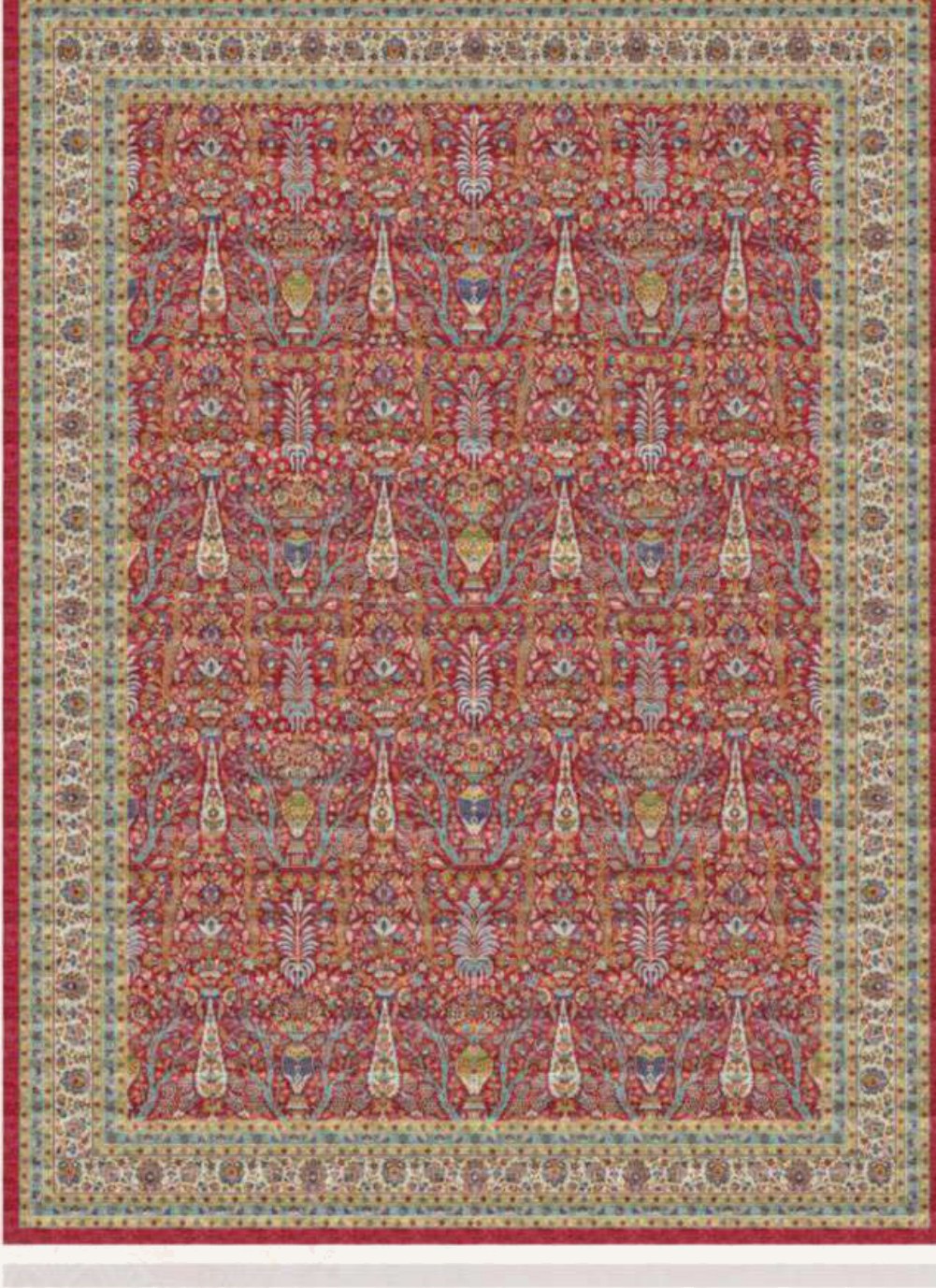 Red Field Heritage Rug, flat view