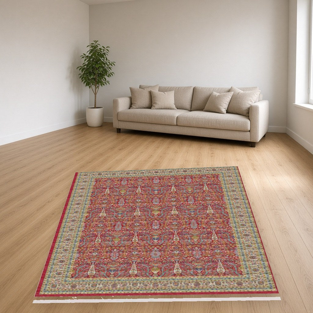 Red Field Heritage Rug in a living room