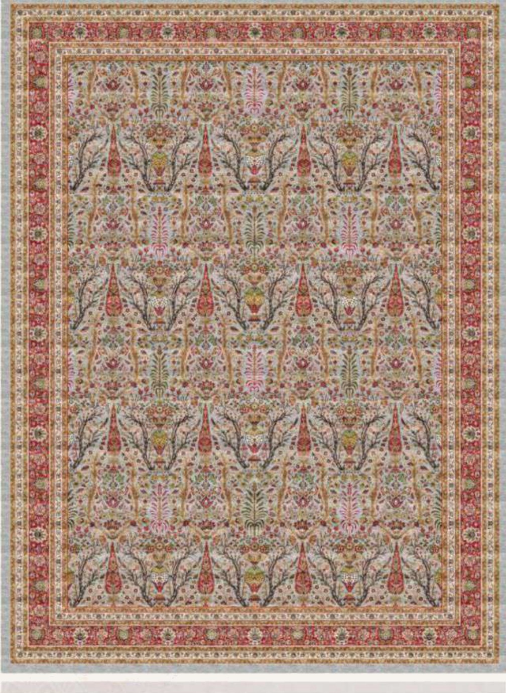 Red Garden Heritage Rug, flat view