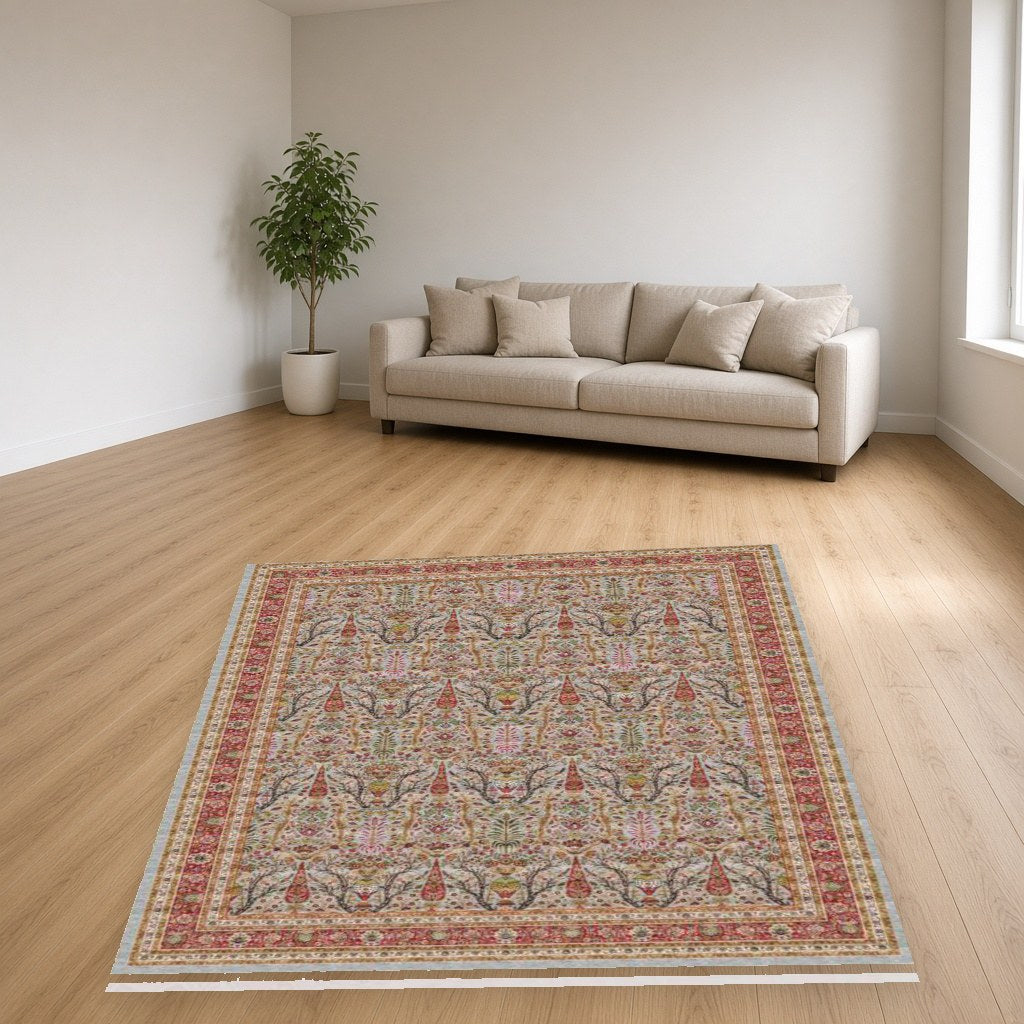 Red Garden Heritage Rug in a living room