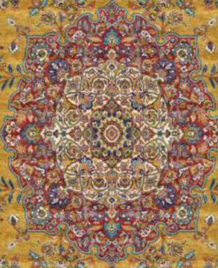 Gold Medallion Heritage Rug pattern detail