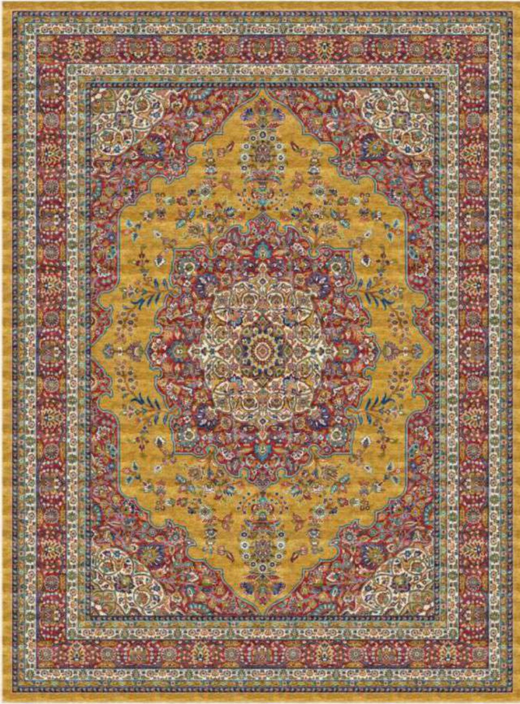 Gold Medallion Heritage Rug, flat view