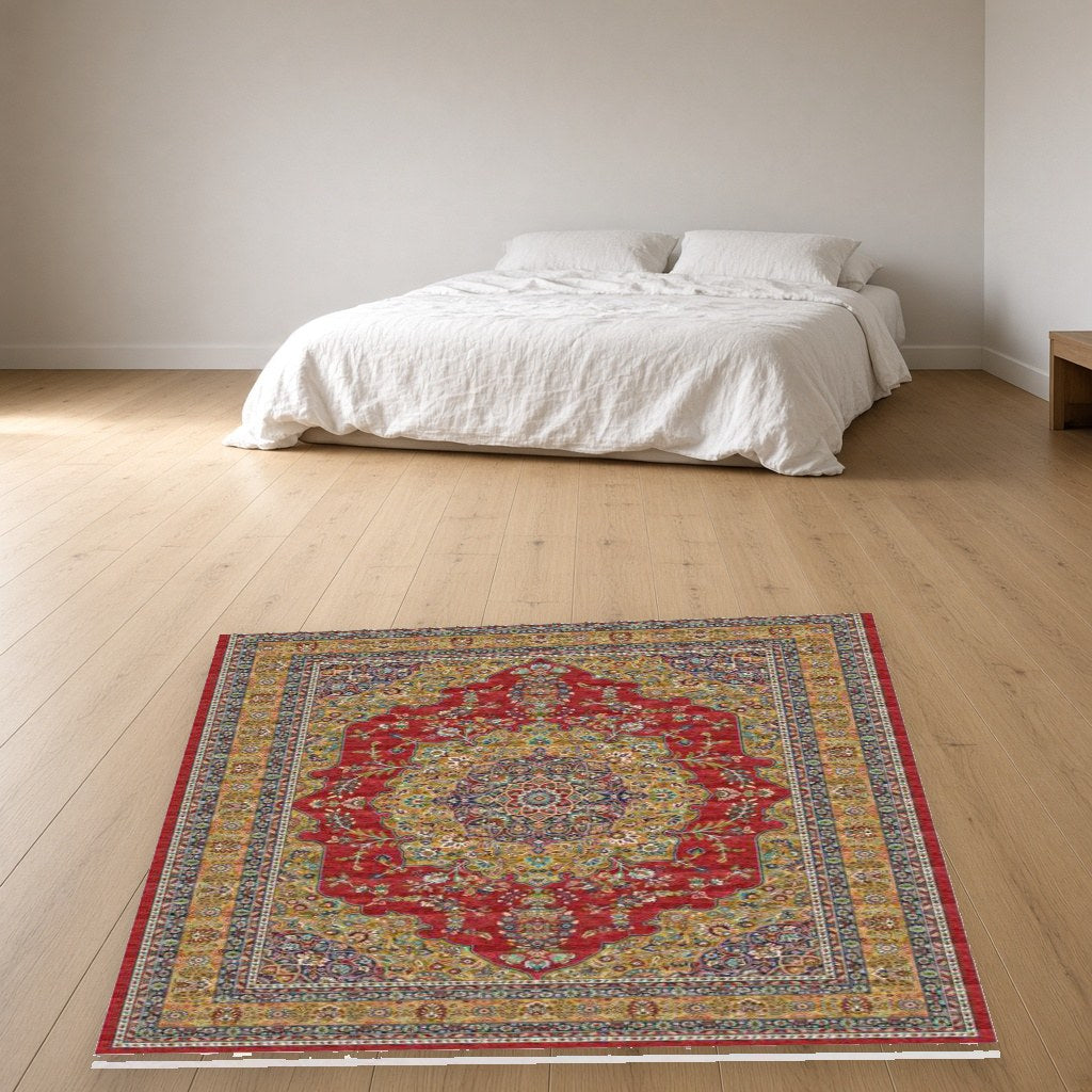 Red Diamond Heritage Rug in a bedroom