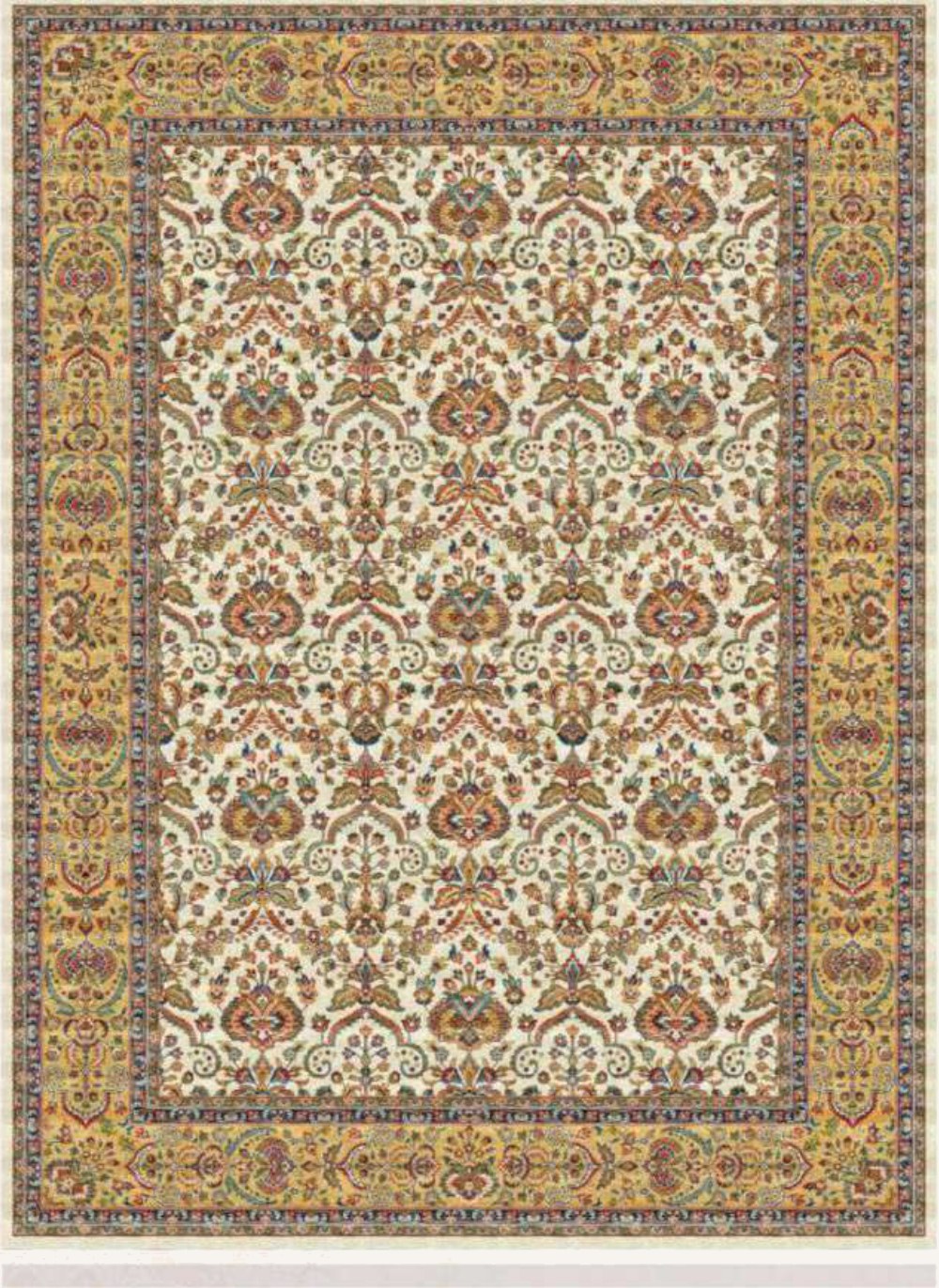 Ivory Lattice Heritage Rug, flat view