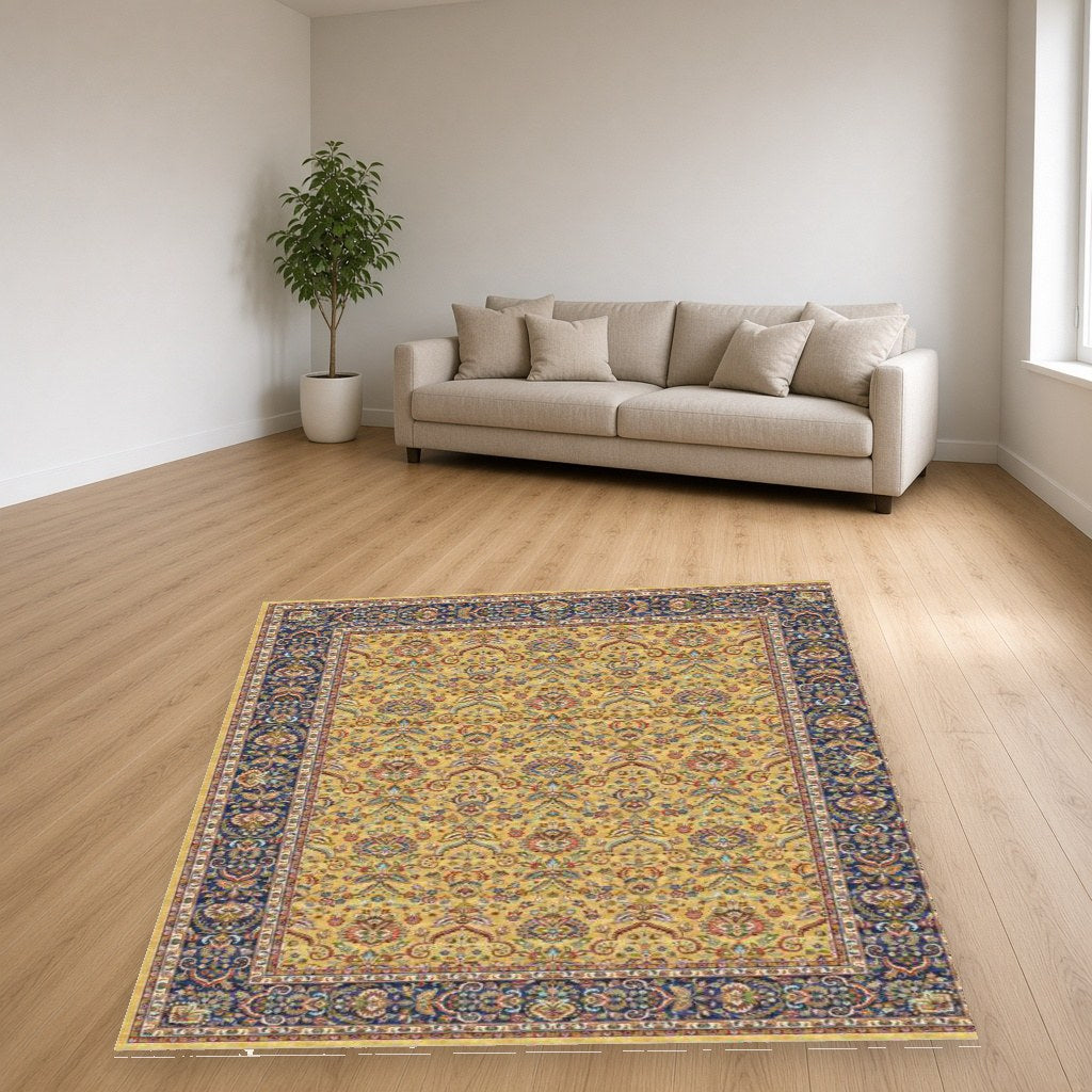 Gold Vine Heritage Rug in a living room