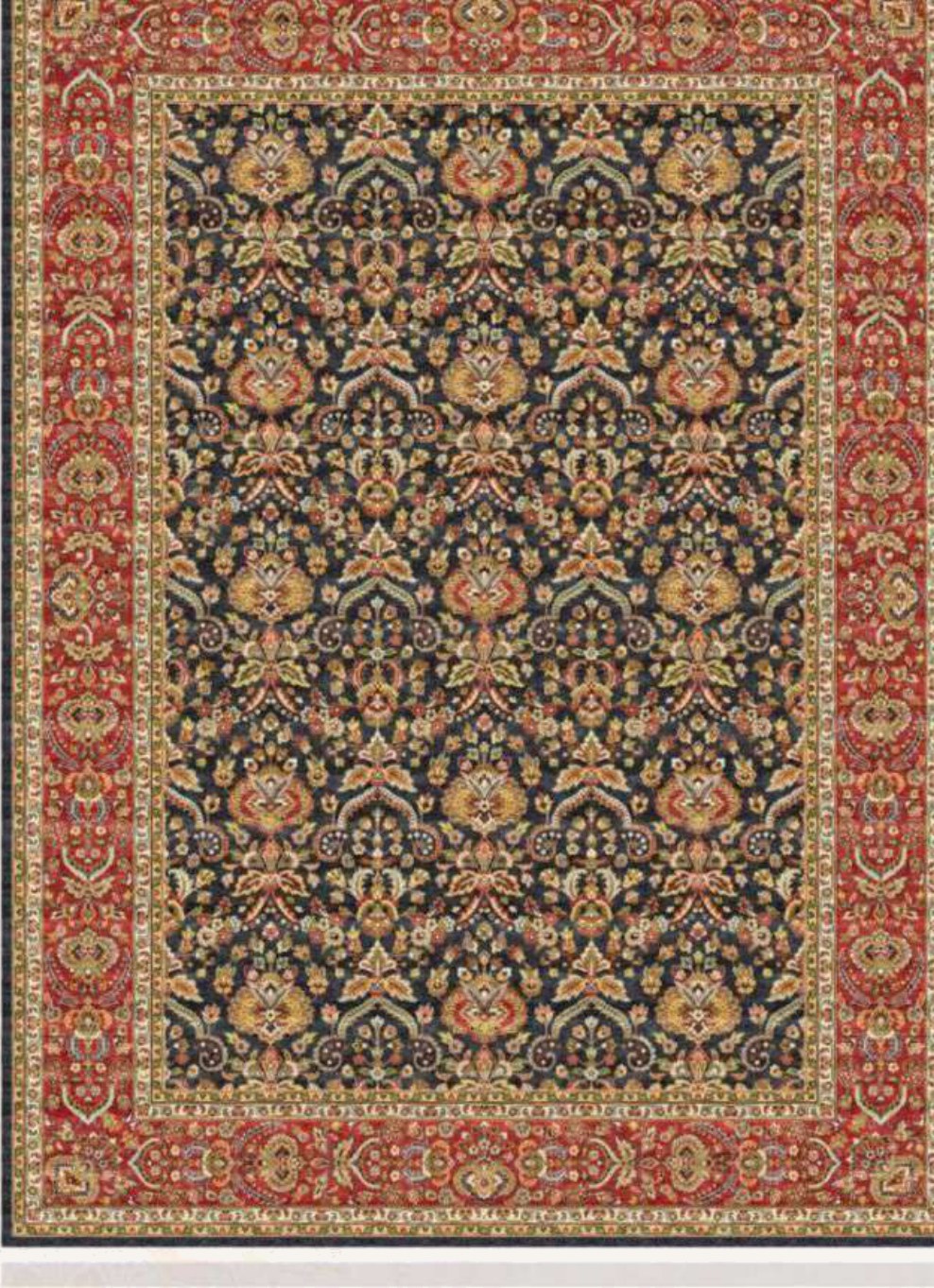 Navy Herati Heritage Rug, flat view