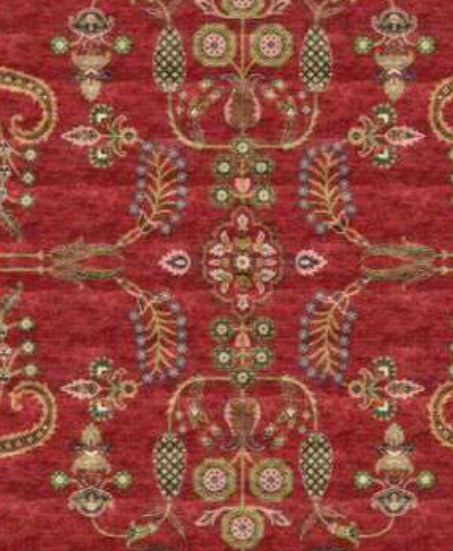 Red Herati Heritage Rug pattern detail