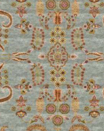 Beige Floral Medallion Heritage Rug pattern detail