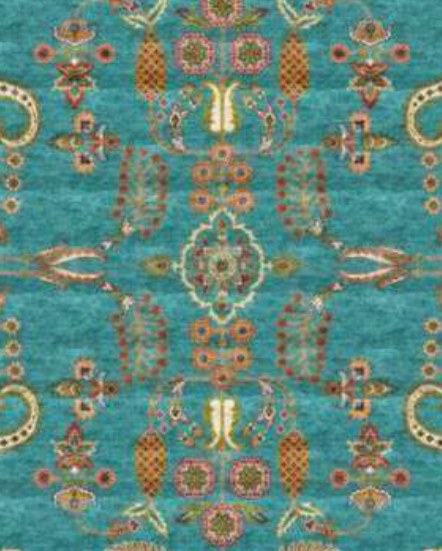 Turquoise Medallion Heritage Rug pattern detail
