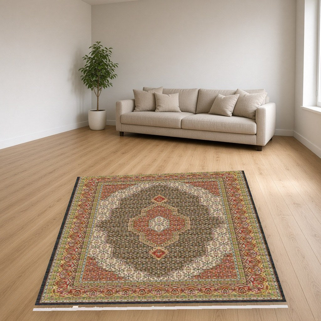 Rust Medallion Heritage Rug in a living room