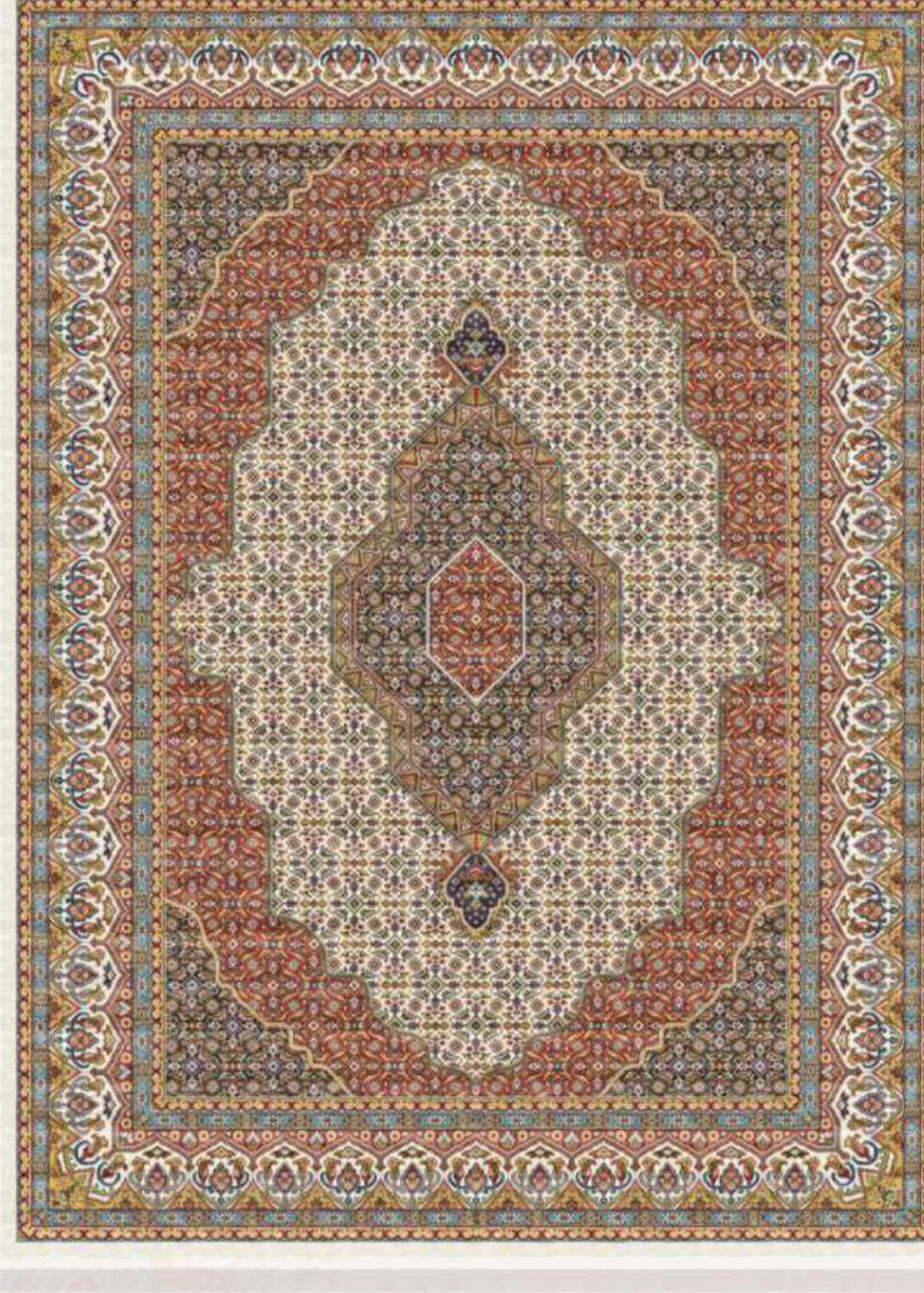 Ivory Diamond Heritage Rug, flat view