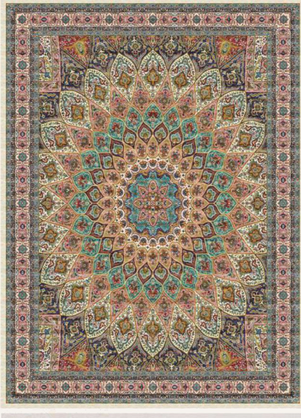 Camel Medallion Heritage Rug, flat view