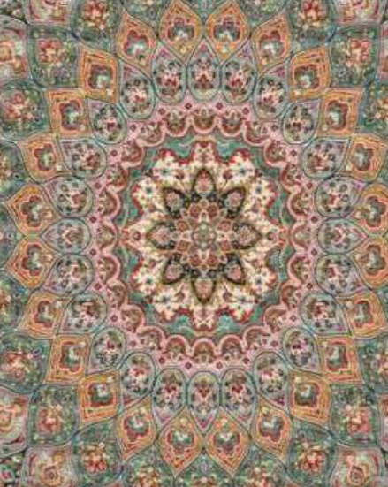 Camel Rosette Heritage Rug pattern detail
