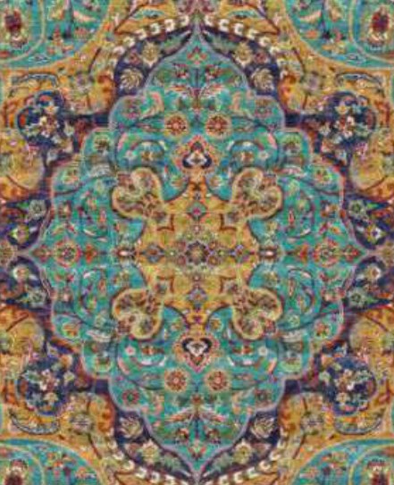 Aqua Medallion Heritage Rug pattern detail