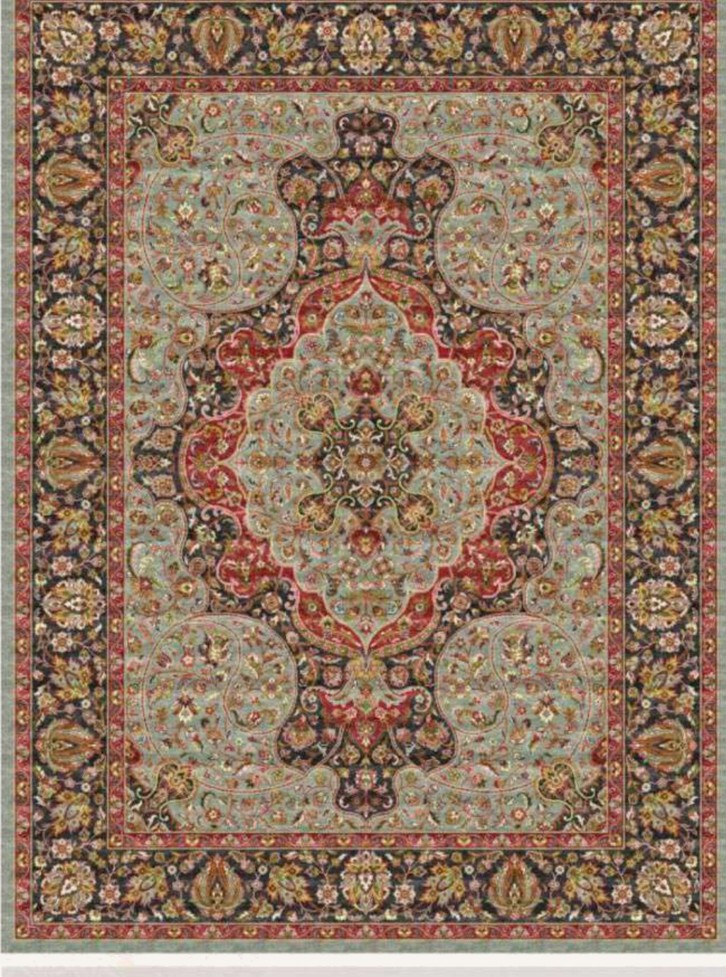 Rose Lattice Heritage Rug, flat view