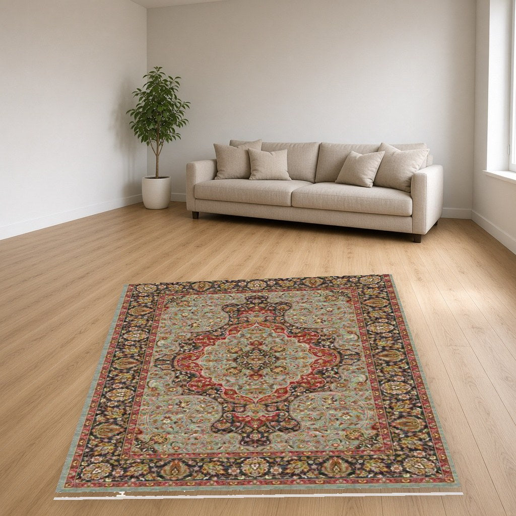 Rose Lattice Heritage Rug in a living room