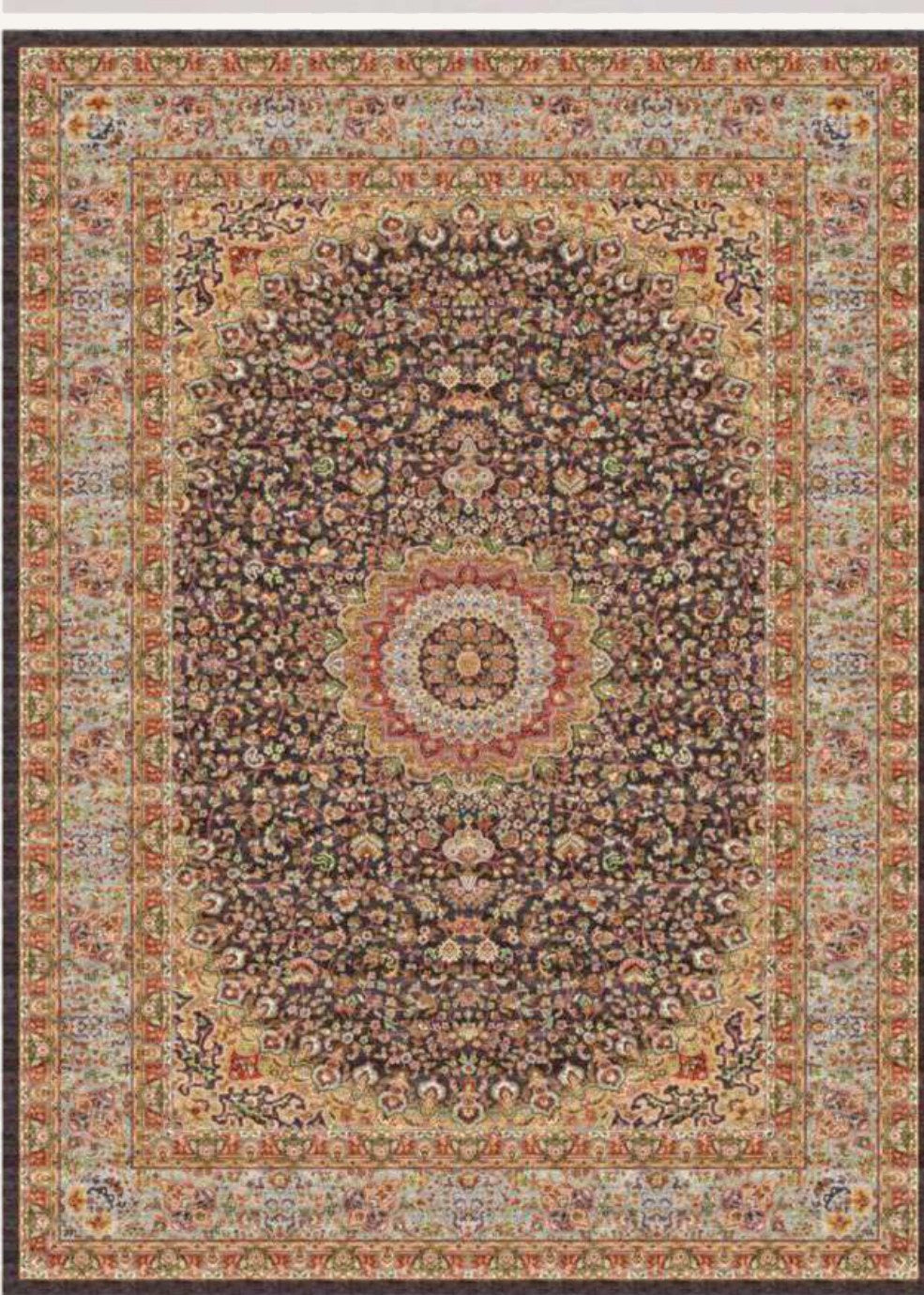 Ivory Garden Panel Heritage Rug, flat view